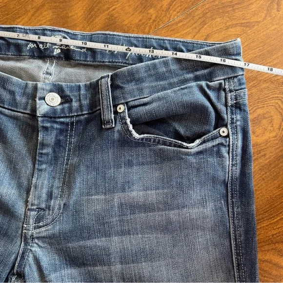 7 For All Mankind Med Wash Cotton Blend Stretch Bootcut Denim Jeans Plus size 32 - Picture 6 of 10